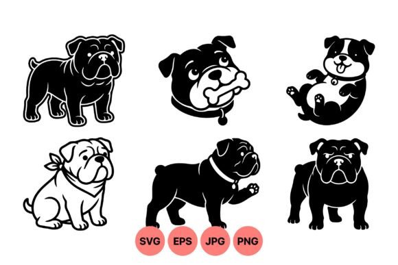 Download Cute Bulldog Silhouette Designs - Silhouette designs Collection