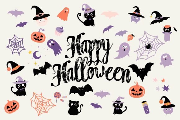 Download Set of Halloween Illustrations Clipart - Halloween illustrations clipart Collection