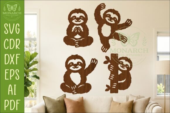 Download Cute Sloth Silhouette Designs 2 - Silhouette designs Collection