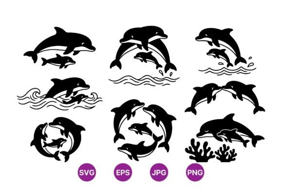Download Ocean Dolphin Silhouette Designs - Silhouette designs Collection